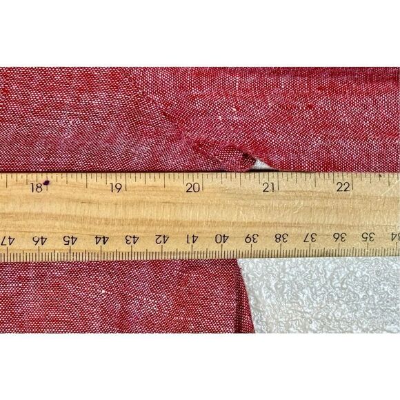 Soft Surroundings Red 100% Linen Long Sleeve Tunic Boating Blouse Top Petite M - Picture 9 of 9